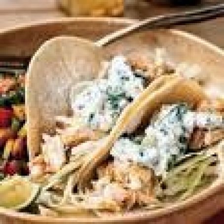Yucatecan Grilled Fish Tacos (Avocado Sauce)