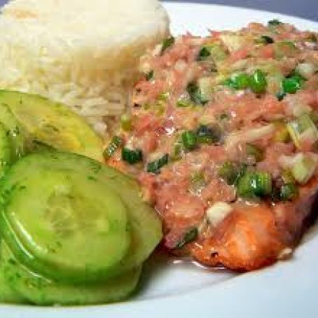 Ginger-Scallion Crusted Salmon