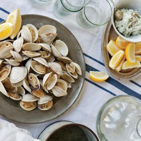 Grilled Clams With Herb Butter