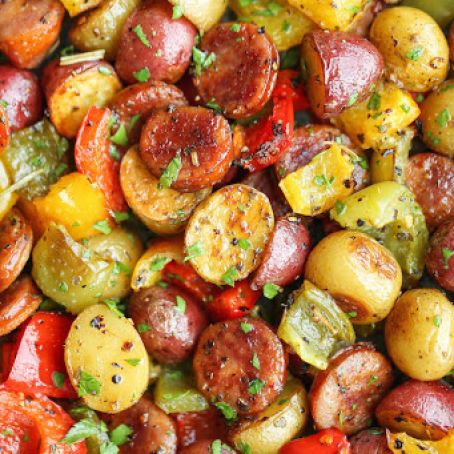 Potatoes, Sausage and Veggies