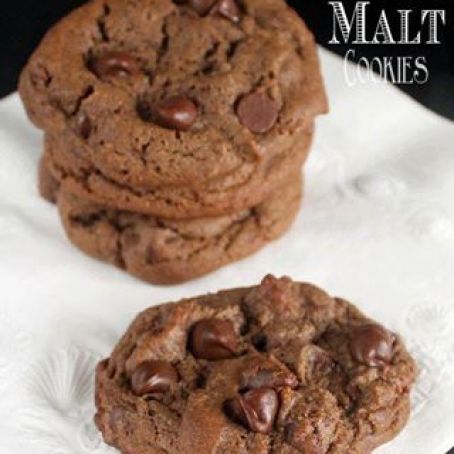 Chocolate Malt cookies with chocolate chips