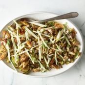 Fried Brussels Sprouts with Creamy Mustard and Cider Dressing