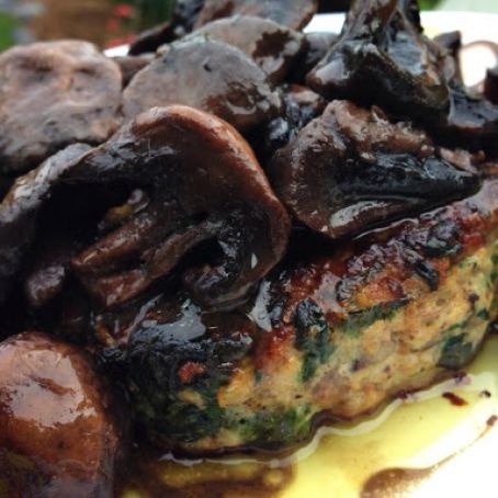 Chicken Burgers with Mushroom Onion Sauce