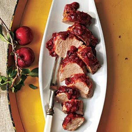 Roast Pork Tenderloin with Plum Barbecue Sauce