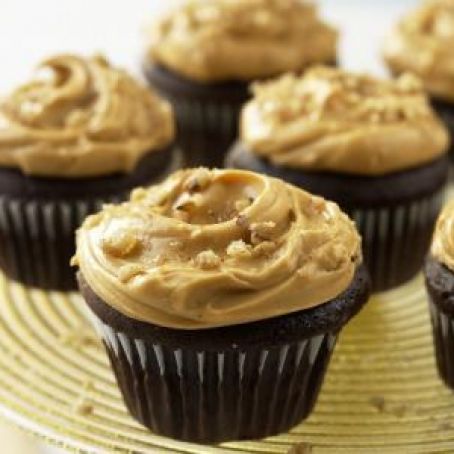 Butterscotch-frosted cupcakes