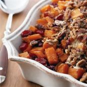 Holiday Roasted Sweet Potatoes with Cinnamon Pecan Crunc