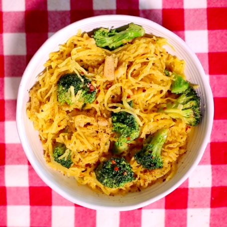 Cheezy Vegan Spaghetti Squash