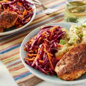 Cajun-Spiced Chicken with Potato Salad & Red Cabbage Slaw