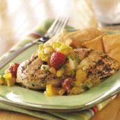 Chicken with Mango-Raspberry Salsa Recipe