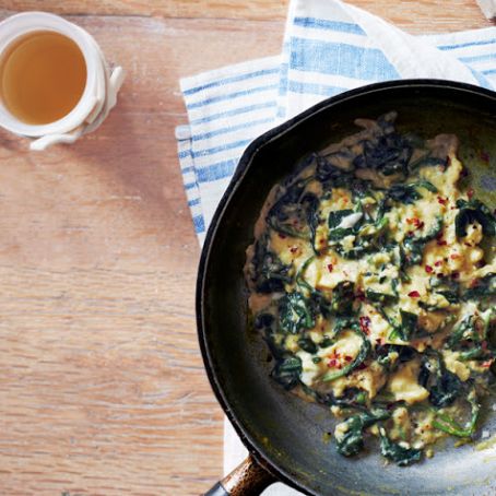 Scrambled Eggs with Spinach & Parmesan