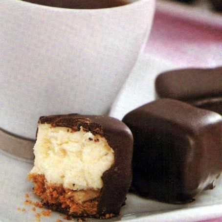 Chocolate-Covered Cheesecake Bites*
