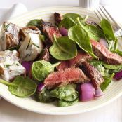 Steak-Spinach Salad With Sour-Cream Potatoes
