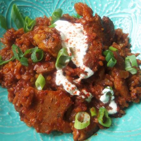 Chile Ancho Arroz con Cerdo (Pork and Rice)