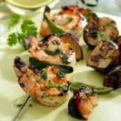 Cilantro Lime Shrimp & Plum Kebabs