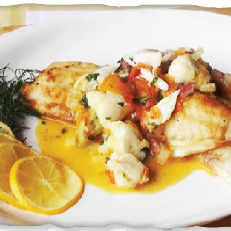 Pan Seared Tilapia with Hot Crab Salsa