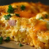 Macaroni and Cheese Ham Pie