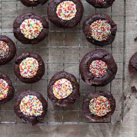 Fudge Cookie with Non Pareil Center