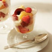 Citrus and red fruit trifle