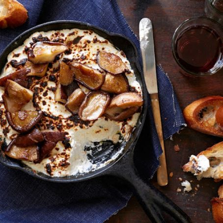Broiled Ricotta Cheese With Brown-Butter Mushrooms