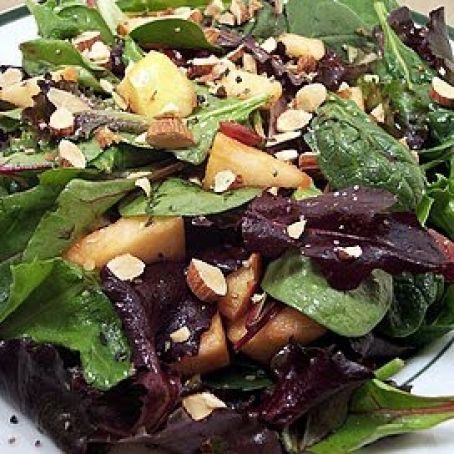 Apple, Almond, and Mixed Greens Salad with Zinfandel-Cranberry Vinaigrette
