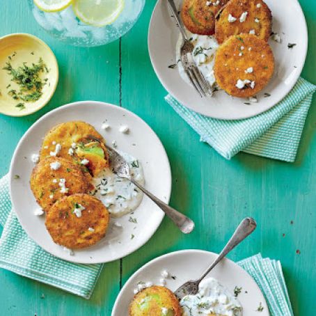 Fried Green Tomatoes with Buttermilk-Feta Dressing