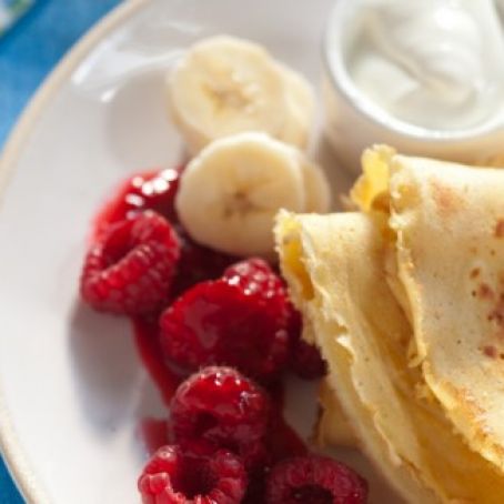 Crepes - Chickpea Crêpes with Maple-Raspberry Sauce