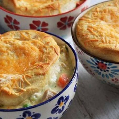 Chicken and Cheddar Biscuit Pot Pies