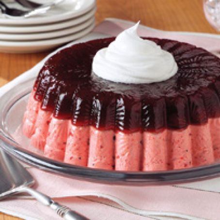 Layered Low-Fat Cranberry Mousse Mold