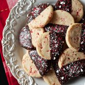 Dark Chocolate Dipped Peppermint Shortbread