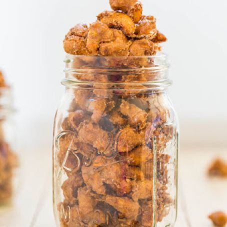 Cinnamon Sugar Candied Cashews (gluten-free)