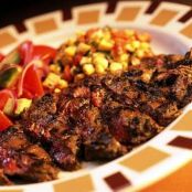 Chili-Rubbed Skirt Steak with Tomato Corn Salad