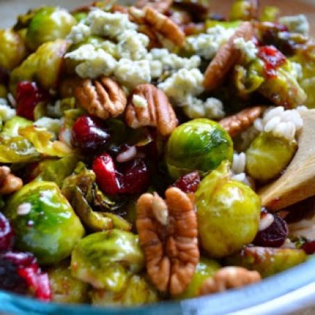 Pan-Seared Brussels Sprouts with Cranberries & Pecans