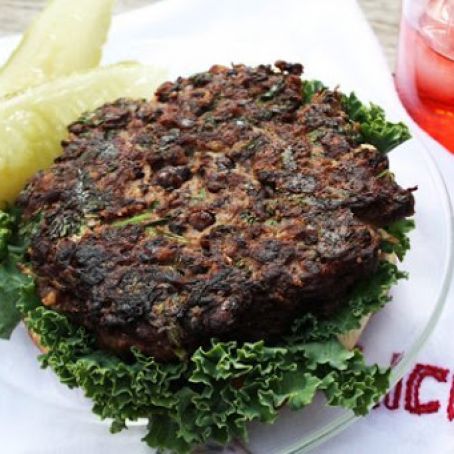 Green Curry Veggie Burgers with Black Beans & Walnuts