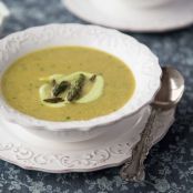 Creamy Asparagus Soup with Cashew Dill Cream