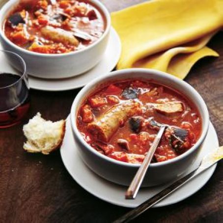Sausage, Eggplant and Pepper Stew
