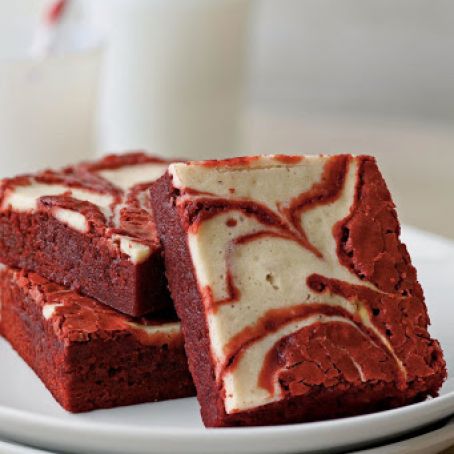 Red Velvet-Peppermint Swirl Brownies