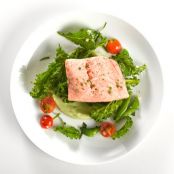 Poached Salmon with Avocado Sauce