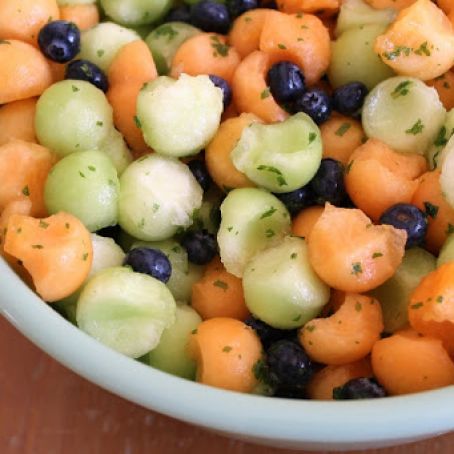 Minted Blueberries and Cantaloupe