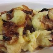 Mashed Potato, Rutabaga, And Parsnip Casserole With Caramelized Onions