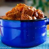 Tofu, Tempeh, and Butternut Squash in Slow-Cooked Peanut Mole