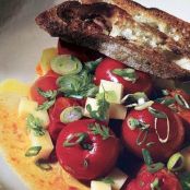 CARAMELIZED TOM SALAD w/SAN SIMON CHEESE