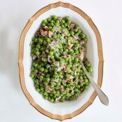 Braised Peas with Prosciutto, Pepper and Pecorino