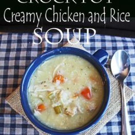 Crockpot Creamy Chicken and Rice Soup