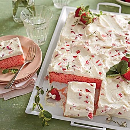 Strawberries and Cream Sheet Cake