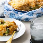 Cheesy Brown Rice, Broccoli and Chicken Casserole