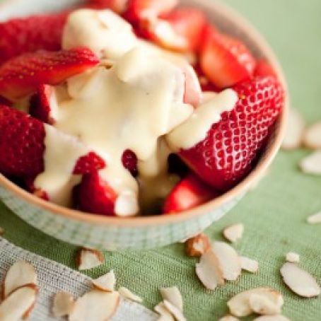 Fresh Strawberries with Almond Creme Anglaise*