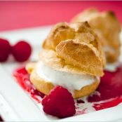 Profiteroles With Raspberries