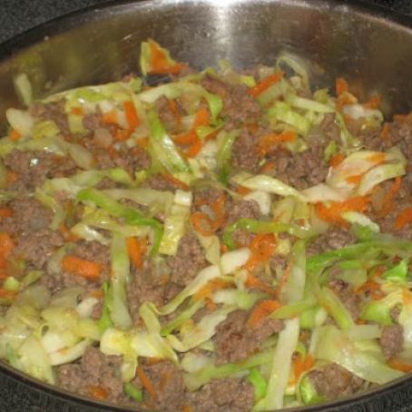 Wilted Cabbage with Ground Beef