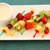 Six-Fruit Kabobs with Strawberry-Yogurt Dip