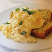 Cheese and Herb Corn Bread with Scrambled Eggs